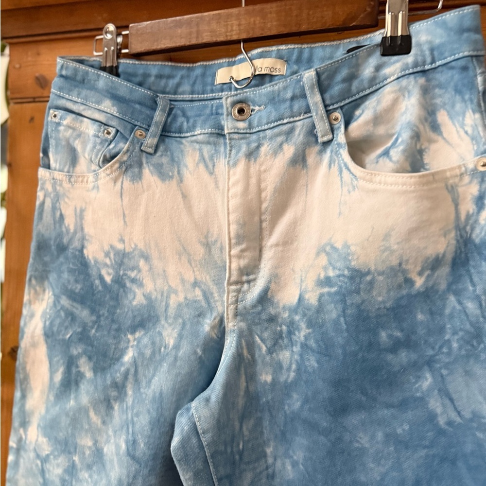 Ella Moss High Waist Straight Leg Ankle Jeans tie-dye - Picture 2 of 5